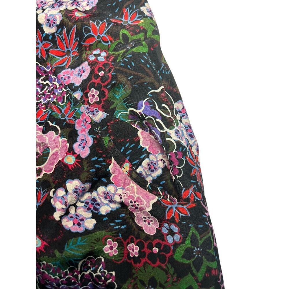 Saloni‎ Women's Floral Print Asymmetrical Hem Midi Dress Multicolor Size 6 - Picture 8 of 9